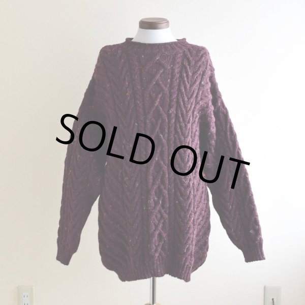 画像1: 1990s LANDS'END フィッシャーマンセーター　 "MADE IN ENGLAND"　 表記XL(WOMENS REGULAR)  (1)