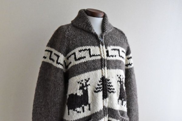 画像6: KANATA トナカイ柄カウチンセーター  "MADE IN CANADA"  実寸L  (6)