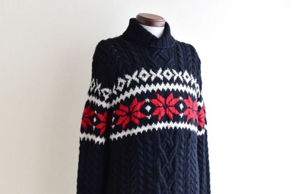 画像6: Polo by RalphLauren 雪柄ウールセーター  "HAND KNIT"  表記L  (6)