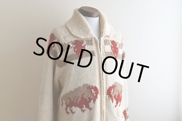 画像5: 1960s バイソン柄カウチンセーター　 実寸ML  (5)