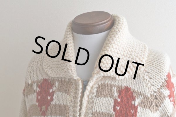 画像6: 1960s バイソン柄カウチンセーター　 実寸ML  (6)