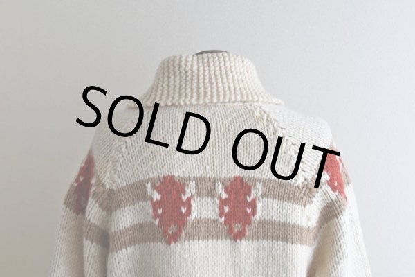 画像11: 1960s バイソン柄カウチンセーター　 実寸ML  (11)