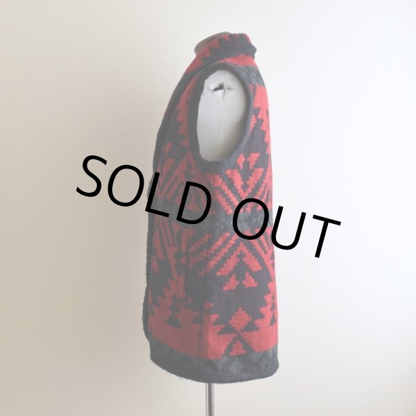 画像4: 1990s Woolrich ネイティブ柄ウールラグベスト   "MADE IN USA"  表記M  (4)