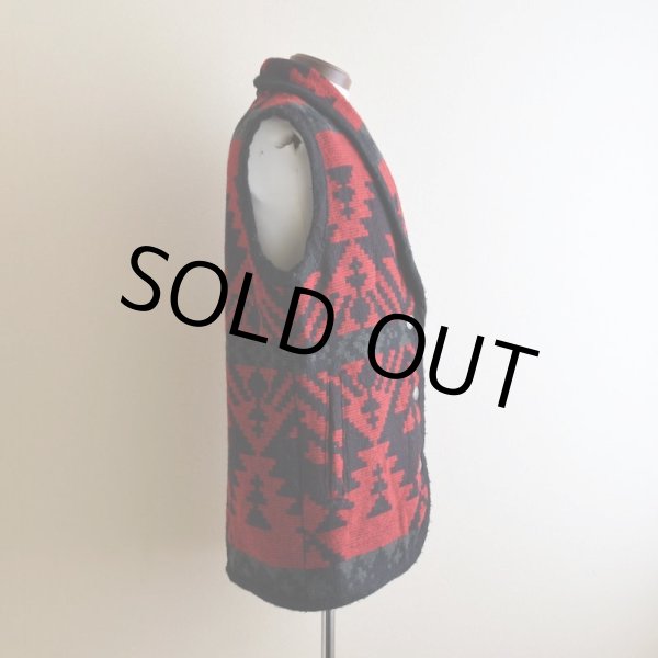 画像2: 1990s Woolrich ネイティブ柄ウールラグベスト   "MADE IN USA"  表記M  (2)