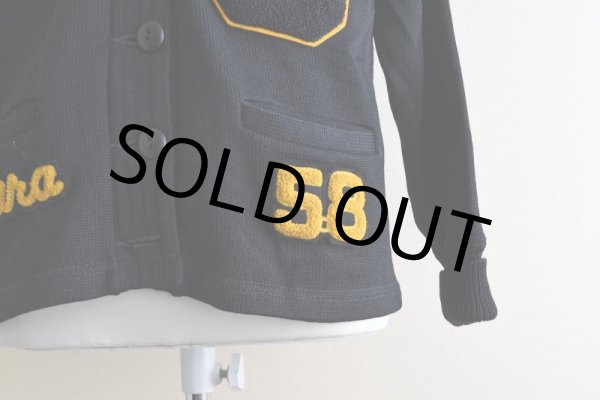 画像10: 1950s COLEMAN KNITTING MILLS レタードカーディガン　  "BLACK"　 実寸S  (10)