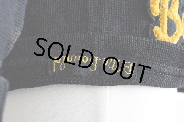 画像12: 1950s COLEMAN KNITTING MILLS レタードカーディガン　  "BLACK"　 実寸S  (12)