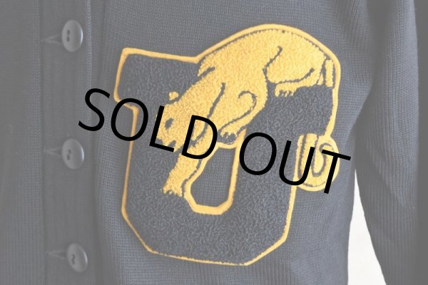 画像8: 1950s COLEMAN KNITTING MILLS レタードカーディガン　  "BLACK"　 実寸S  (8)