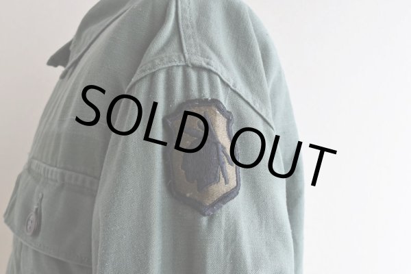 画像14: 1950s US.ARMY OG107 ユーティリティシャツ  "1st初期"  実寸L  (14)