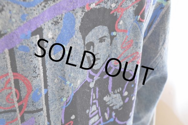 画像17: 1990s ELVIS 監獄ロック ペイントデニムジャケット　 表記M((実寸L-XL))  (17)