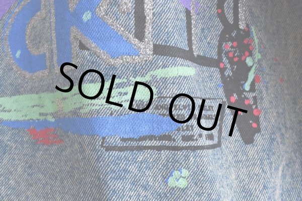 画像15: 1990s ELVIS 監獄ロック ペイントデニムジャケット　 表記M((実寸L-XL))  (15)