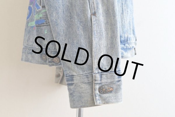 画像11: 1990s ELVIS 監獄ロック ペイントデニムジャケット　 表記M((実寸L-XL))  (11)