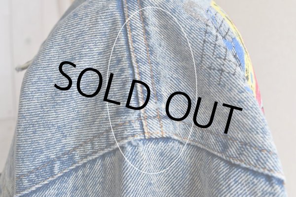 画像20: 1990s ELVIS 監獄ロック ペイントデニムジャケット　 表記M((実寸L-XL))  (20)