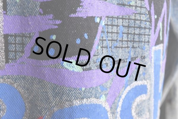 画像16: 1990s ELVIS 監獄ロック ペイントデニムジャケット　 表記M((実寸L-XL))  (16)