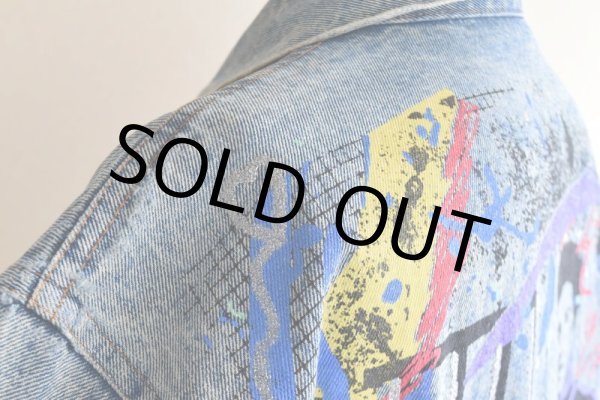 画像18: 1990s ELVIS 監獄ロック ペイントデニムジャケット　 表記M((実寸L-XL))  (18)