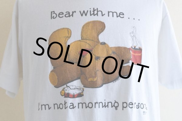 画像8: 1990s 朝が苦手なクマさんTシャツ　 "MADE IN USA"　 表記L  (8)
