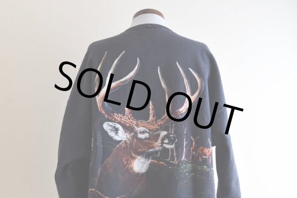 画像13: 1990s HABITAT シカ アニマルプリントスウェット　 "MADE IN USA"　 表記XXL  (13)