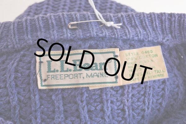 画像5: 1980s L.L.Bean インディゴ風コットンセーター  "MADE IN USA"  表記XL-TALL  (5)