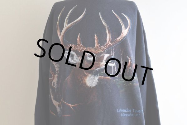 画像8: 1990s HABITAT シカ アニマルプリントスウェット　 "MADE IN USA"　 表記XXL  (8)