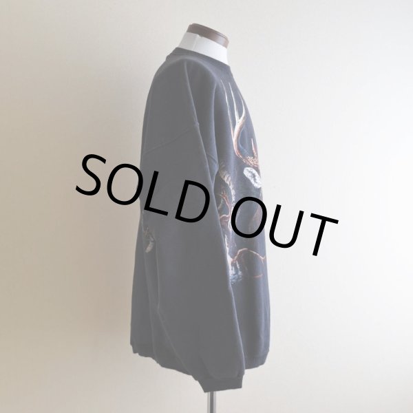 画像2: 1990s HABITAT シカ アニマルプリントスウェット　 "MADE IN USA"　 表記XXL  (2)