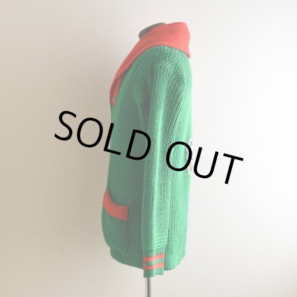 画像4: 1940-50s CURL RITE ショールカラーカーディガン  実寸ML  (4)