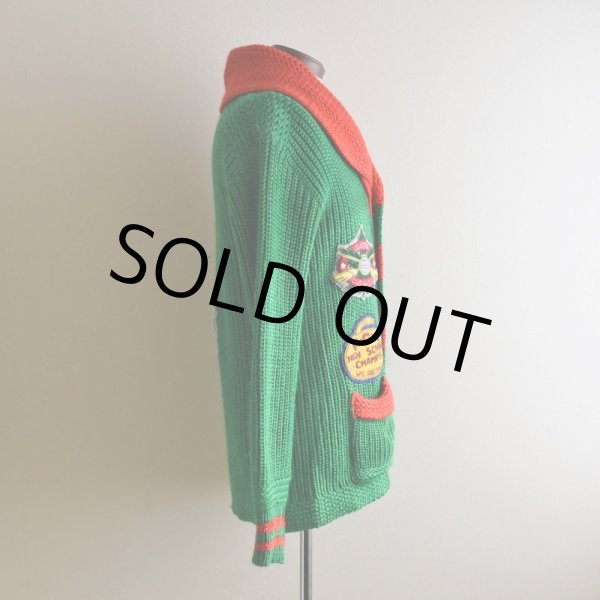 画像2: 1940-50s CURL RITE ショールカラーカーディガン  実寸ML  (2)