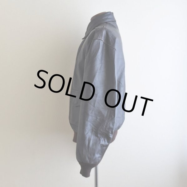 画像4: 1980s PROTECH INC A-2フライトレザージャケット　 "MADE IN USA"　 表記44  (4)