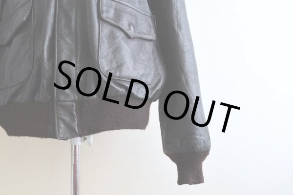 画像12: 1980s PROTECH INC A-2フライトレザージャケット　 "MADE IN USA"　 表記44  (12)