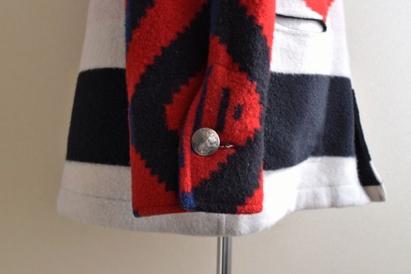 画像12: ネイティブ柄ウールブランケットコート  実寸L  (12)