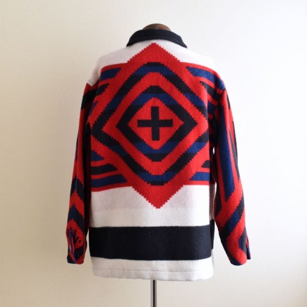 画像3: ネイティブ柄ウールブランケットコート  実寸L  (3)