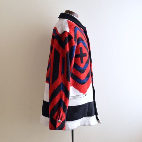 画像2: ネイティブ柄ウールブランケットコート  実寸L  (2)