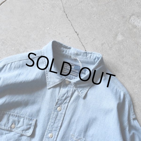 画像3: 1990s Polo by RalphLauren ダンガリーワークシャツ  表記XL  (3)