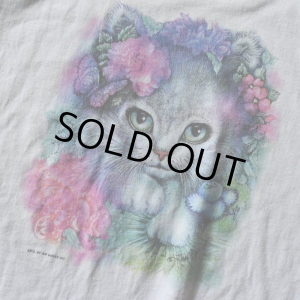 画像4: 1990s 美人猫アートTシャツ　 "MADE IN USA"　 表記L  (4)