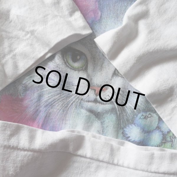 画像7: 1990s 美人猫アートTシャツ　 "MADE IN USA"　 表記L  (7)