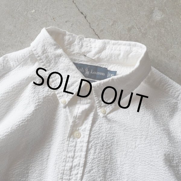 画像2: Ralph Lauren シアサッカーシャツ  表記XL  (2)
