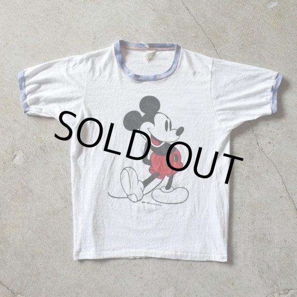 画像1: 1970-80s MICKEY MOUSE リンガーTシャツ　 "MADE IN USA"　 表記L  (1)