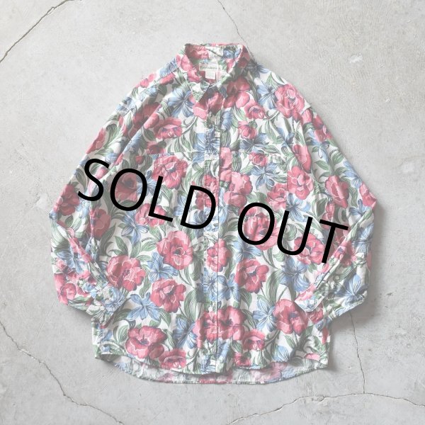 画像1: 1990s BANANA REPUBLIC ボタニカル柄コットンシャツ　 表記L  (1)
