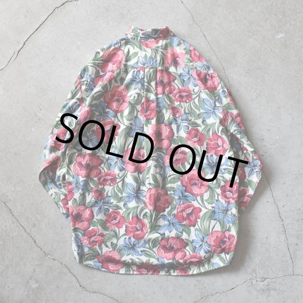 画像2: 1990s BANANA REPUBLIC ボタニカル柄コットンシャツ　 表記L  (2)