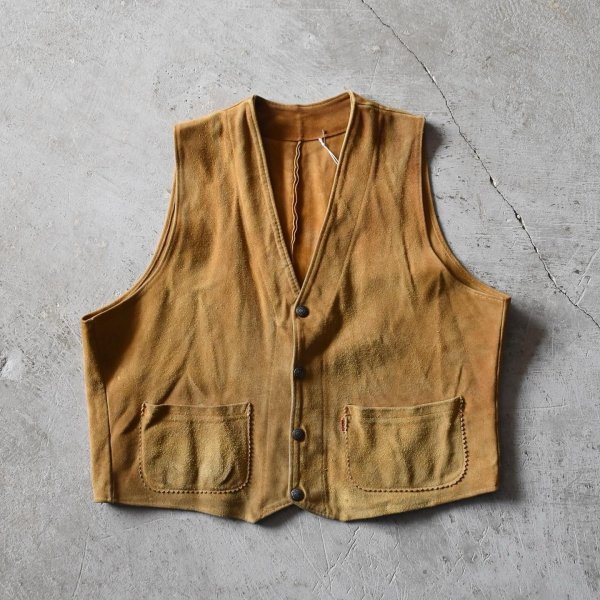 画像1: 1950s LEVI'S ショートホーンスウェードベスト　 実寸M  (1)