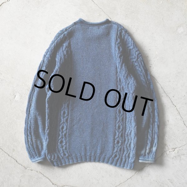 画像2: 1980s RUFF HEWN ロールネック インディゴニットコットンセーター　 表記L  (2)