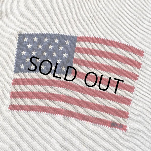 画像4: 1990s Polo by RalphLauren 星条旗コットンニットセーター　 実寸XL  (4)