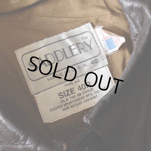 画像4: 1980s SADDLERY×COOPER A-2 フライトレザージャケット　 "MADE IN USA"　 表記40R  (4)