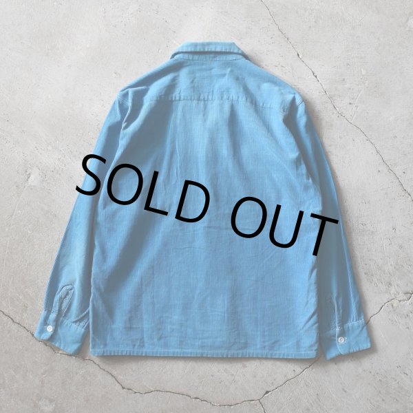 画像2: 1950s コーデュロイシャツ　 "TURQUOISE BLUE"　 実寸M  (2)