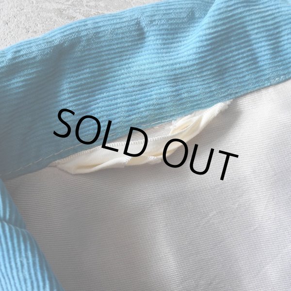 画像3: 1950s コーデュロイシャツ　 "TURQUOISE BLUE"　 実寸M  (3)