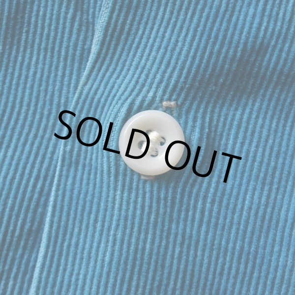 画像8: 1950s コーデュロイシャツ　 "TURQUOISE BLUE"　 実寸M  (8)