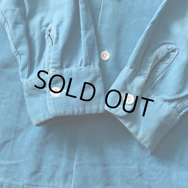 画像10: 1950s コーデュロイシャツ　 "TURQUOISE BLUE"　 実寸M  (10)