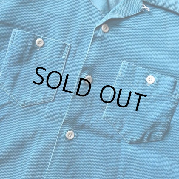 画像7: 1950s コーデュロイシャツ　 "TURQUOISE BLUE"　 実寸M  (7)