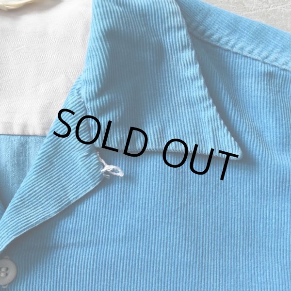 画像5: 1950s コーデュロイシャツ　 "TURQUOISE BLUE"　 実寸M  (5)