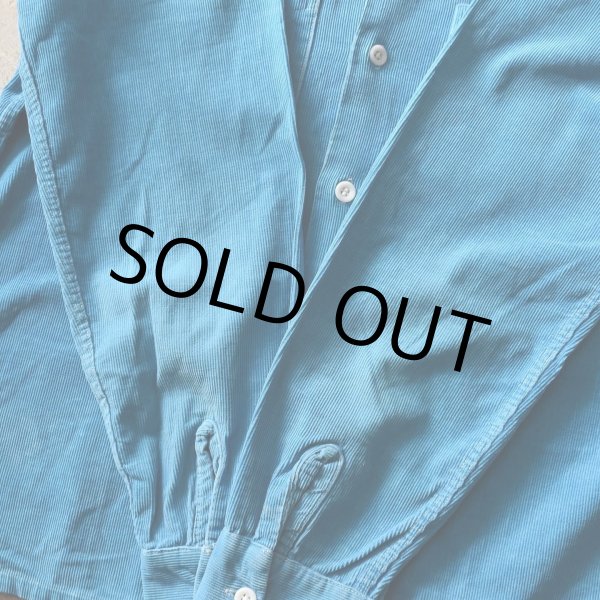 画像9: 1950s コーデュロイシャツ　 "TURQUOISE BLUE"　 実寸M  (9)