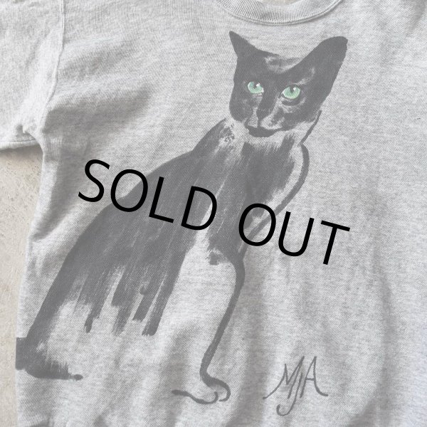 画像3: 1980s 手描きニャンニャンスウェット　 "MADE IN USA"　 実寸M  (3)