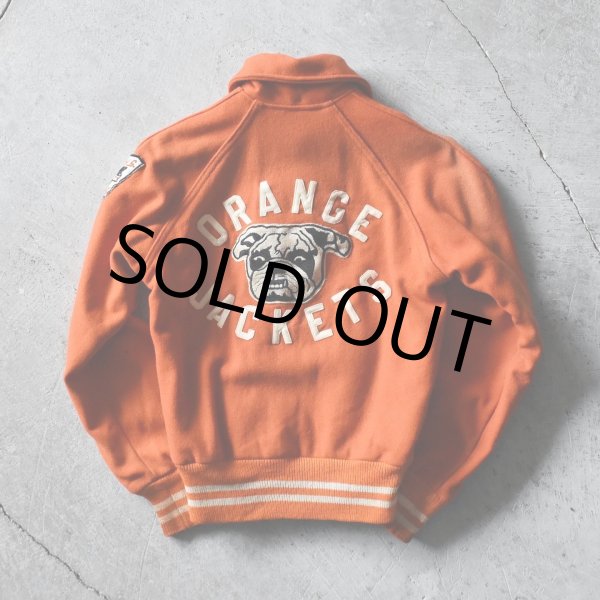 画像1: 1960s SPEEDLINE メルトンスタジャン　 "ORANGE JACKETS"　 表記Woman's 34  (1)